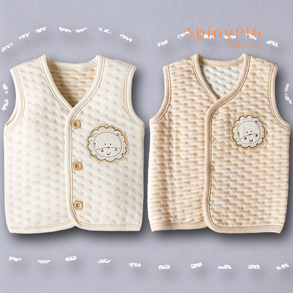 Áo khoác gile trần bông cho bé 0-3 tuổi 100% cotton hữu cơ tự nhiên không chất tẩy nhuộm cực kỳ mềm mại và ấm áp
