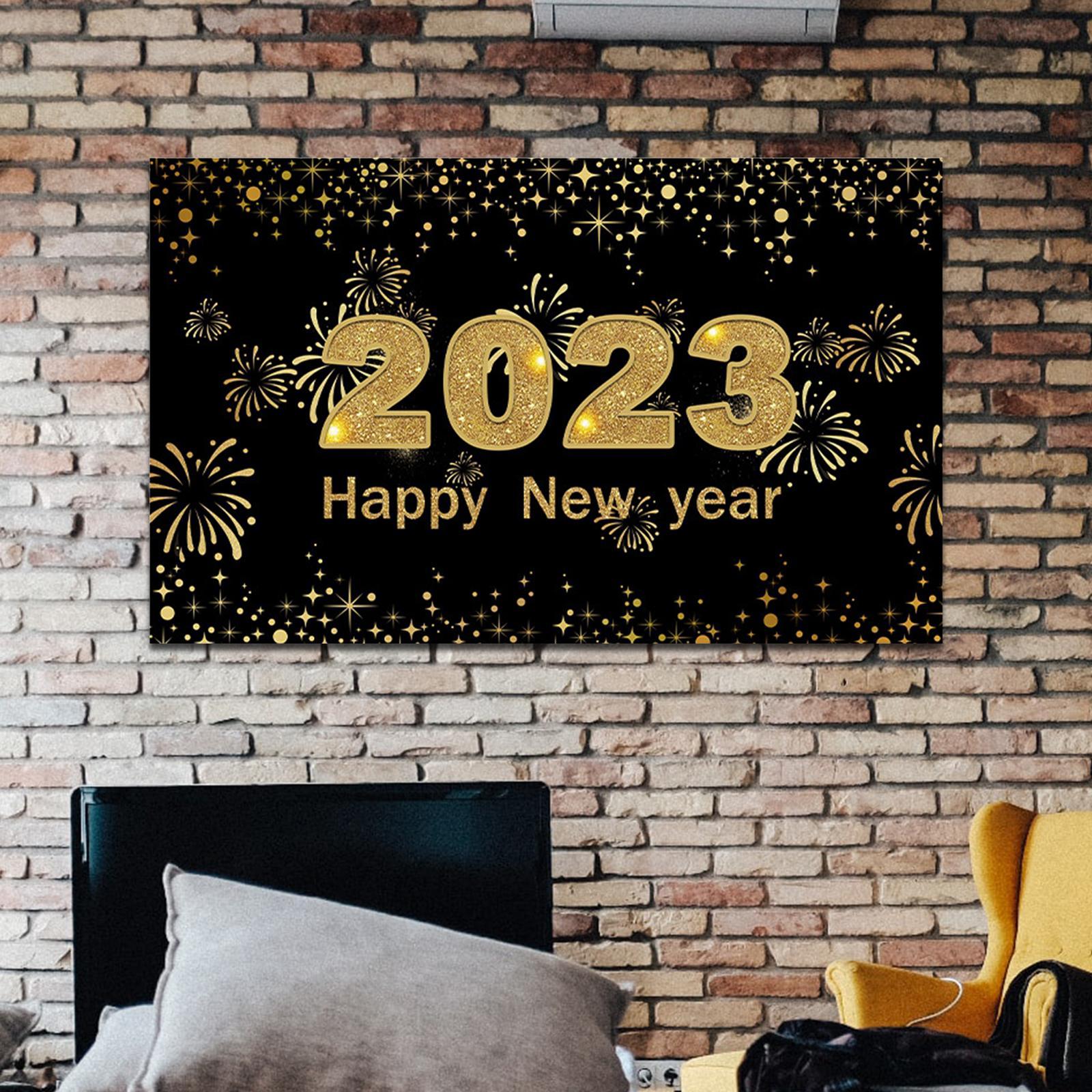 Poster Backdrop Xmas Parties Office Happy New Year  2023