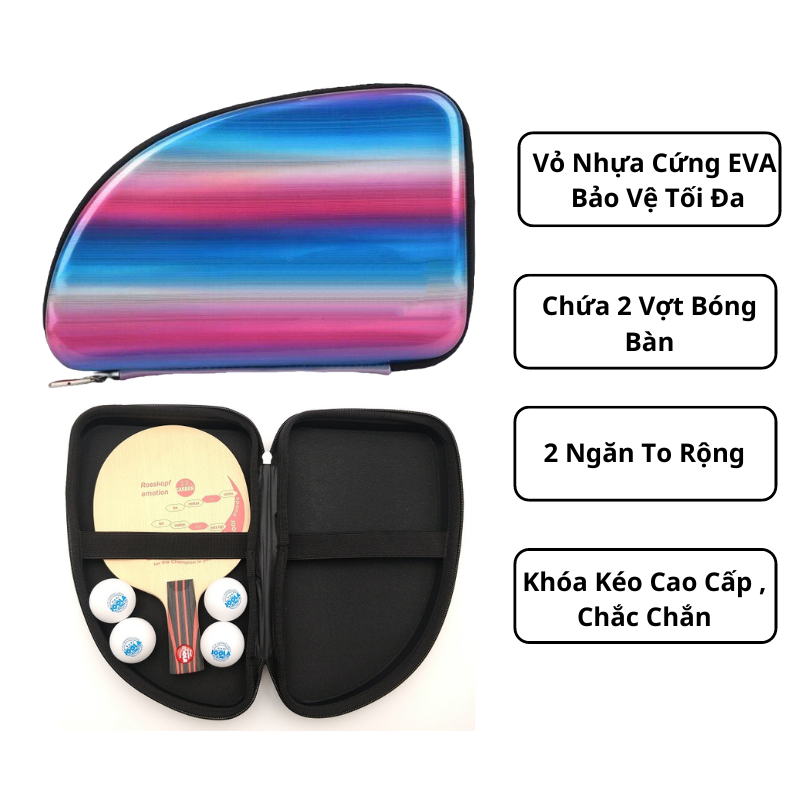 Bao Đựng Vợt Bóng Bàn Cao Cấp - Màu Phản Quang - Nhựa EVA Cao Cấp - Bao Cứng Cáp - Chống Nước , Chống Bụi Bẩn