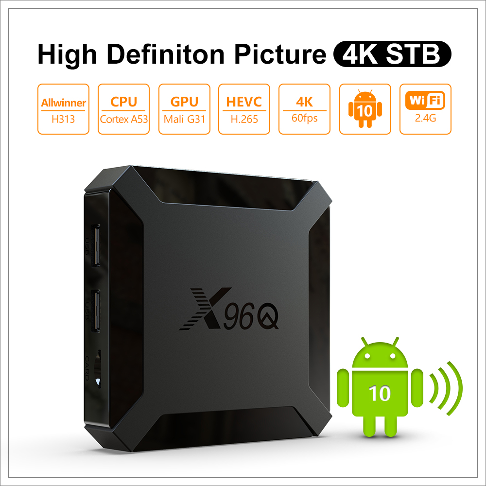 Đầu android box X96Q Android 10.0 Allwinner H313 Support 4K 3D cài sẵn ứng dụng giải trí CHÍNH HÃNG