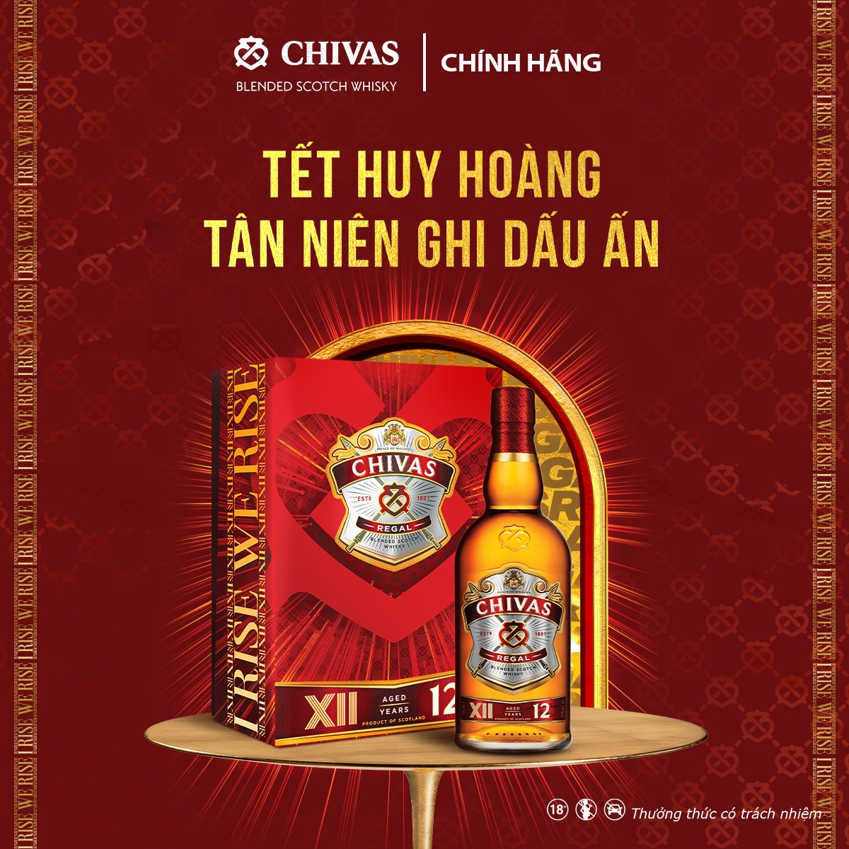 Bộ sản phẩm rượu Chivas Regal 12YO 700ml