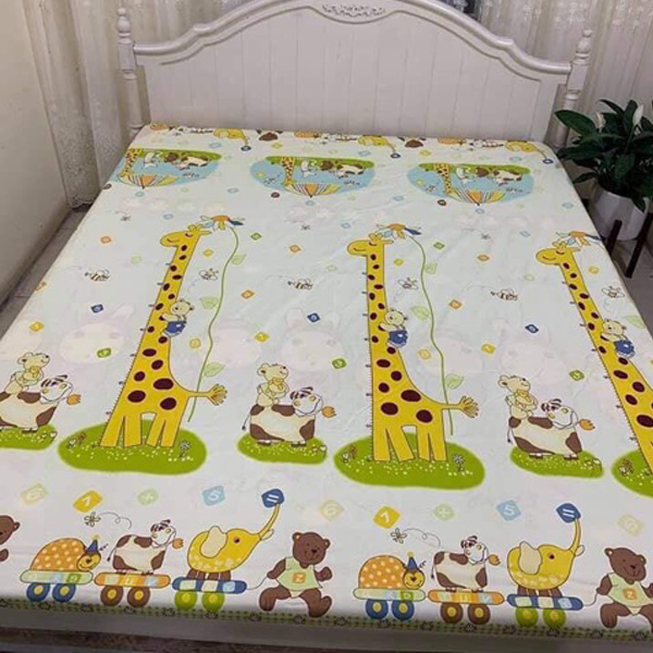 Ga chống thấm cho bé chất liệu cotton Hàn Quốc cao cấp A - kích thước 1m6x2m/1m8x2m ( giao ngẫu nhiên)