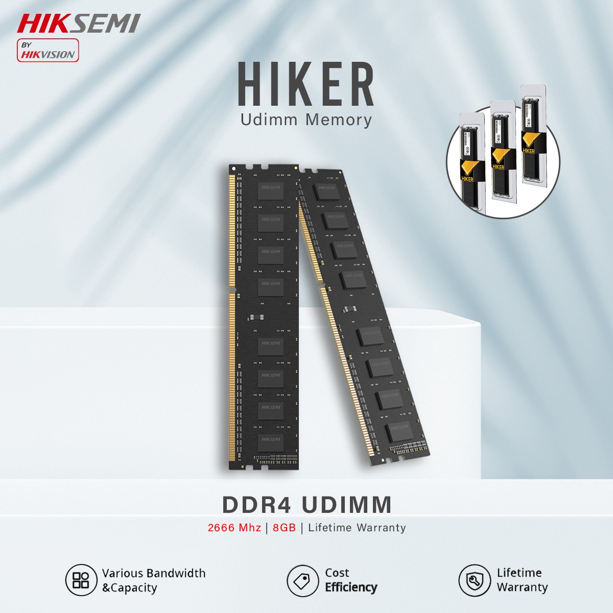 Ram PC HIKSEMI HIKER UDIMM 8GB DDR4 Bus 2666Mhz – Hàng Chính Hãng