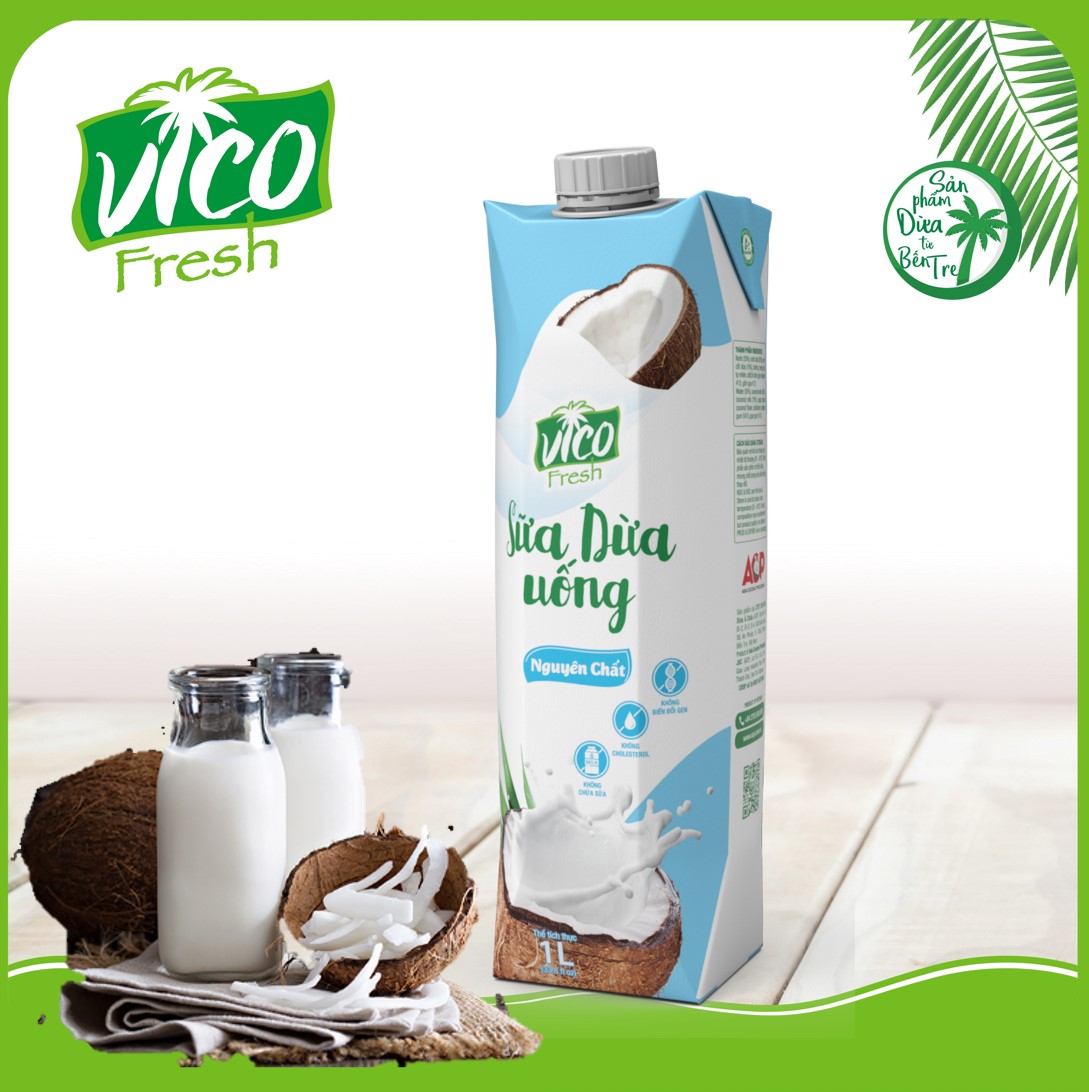 1 HỘP SỮA DỪA VICO FRESH 1L - VỊ NGUYÊN CHẤT