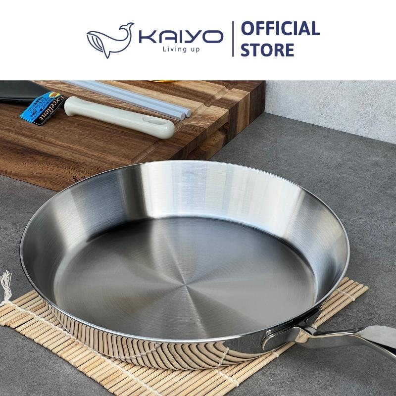 Chảo inox trơn thân đáy liền 3 lớp Tri-Ply Kaiyo, size 24cm