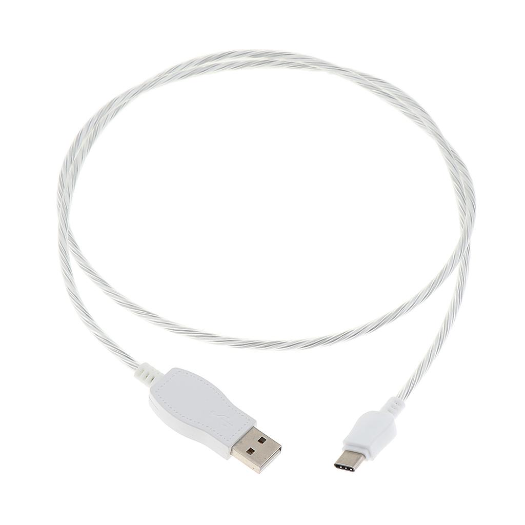 3.3ft LED Light Cable USB Type C Data Synchronization Cable Charging Cable for Mobile Phones