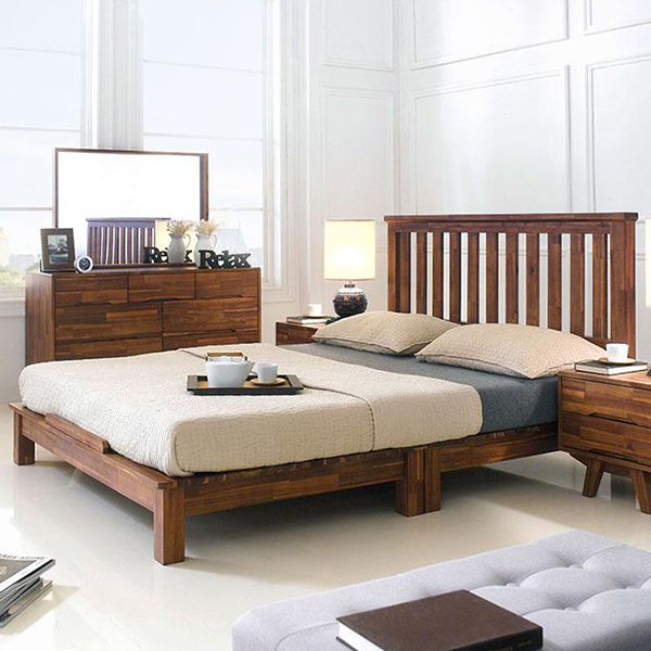Giường đôi Coco gỗ tràm 1m4