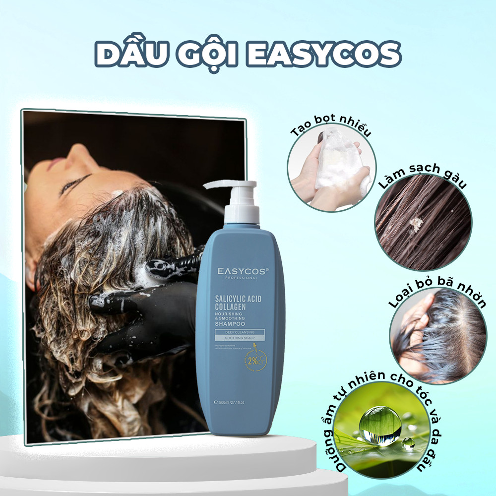 Dầu Gội Xả EASYCOS làm sạch sâu và nuôi dưỡng mái tóc 800ml