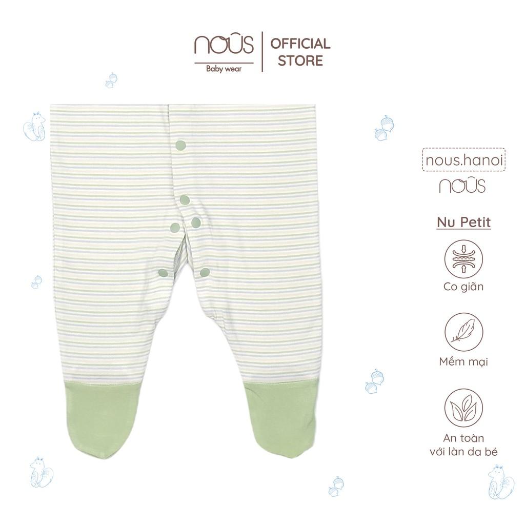 Bộ Body Sơ Sinh Có Tất Chân Nous Bodysuit Newborn Kẻ Xanh Lá ( Size Sơ Sinh Newborn NB)