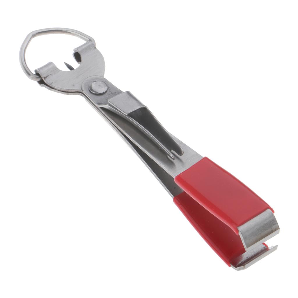 2pcs Stainless Steel 4 In 1 Quick Knot Tying Tool Fishing Clippers Red