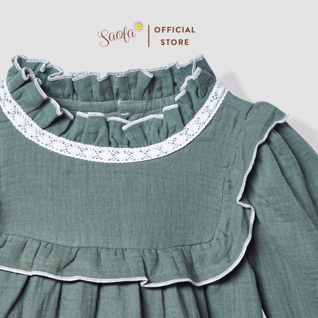 Đầm Bé Gái/Váy Bé Gái Phong Cách Vintage Chất Liệu Muslin Cao Cấp - JENNIE DRESS - DRM002 - SAOLA KIDS CLOTHING