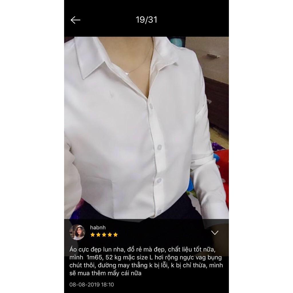 Áo sơ mi công sở dáng suông chất vải đẹp áo sơ mi trơn dài tay 322