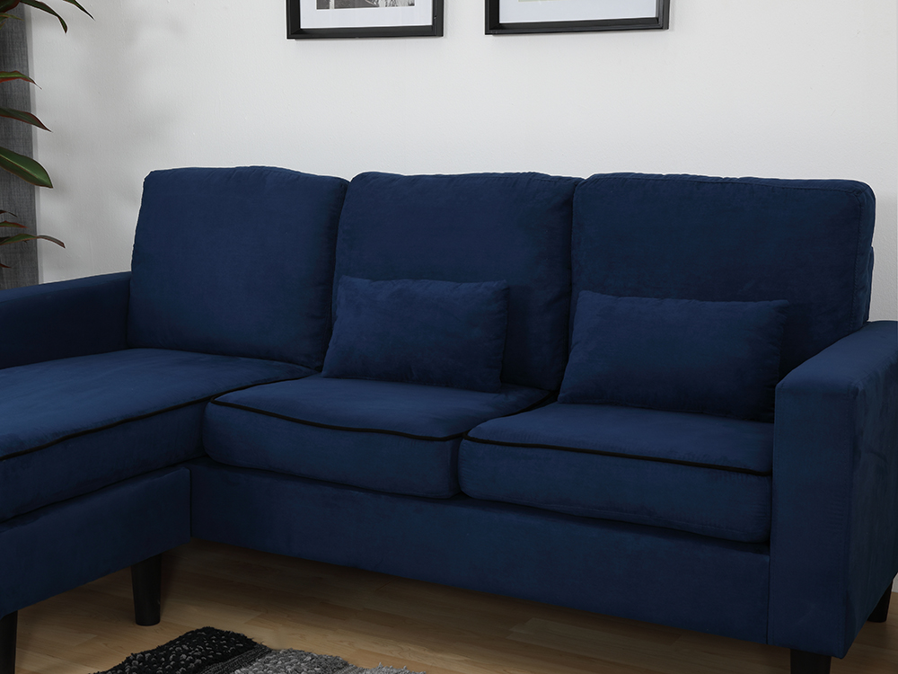 Sofa Góc L LUTHER Màu Xanh Dương Đậm Index Living Mall