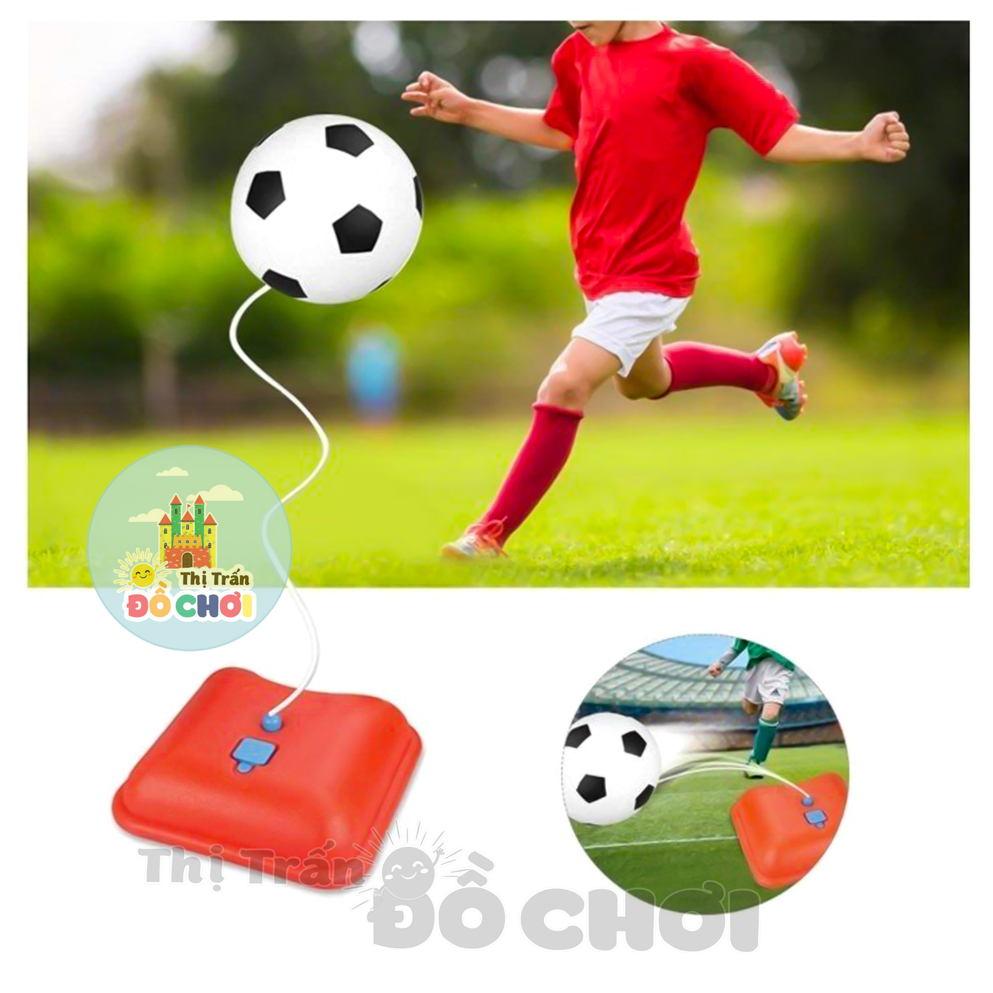 Đồ chơi cho bé trai - bóng đá phản xạ có dây cố định quả bóng giúp trẻ rèn luyện tay chân, tốt cho sức khỏe WT6610