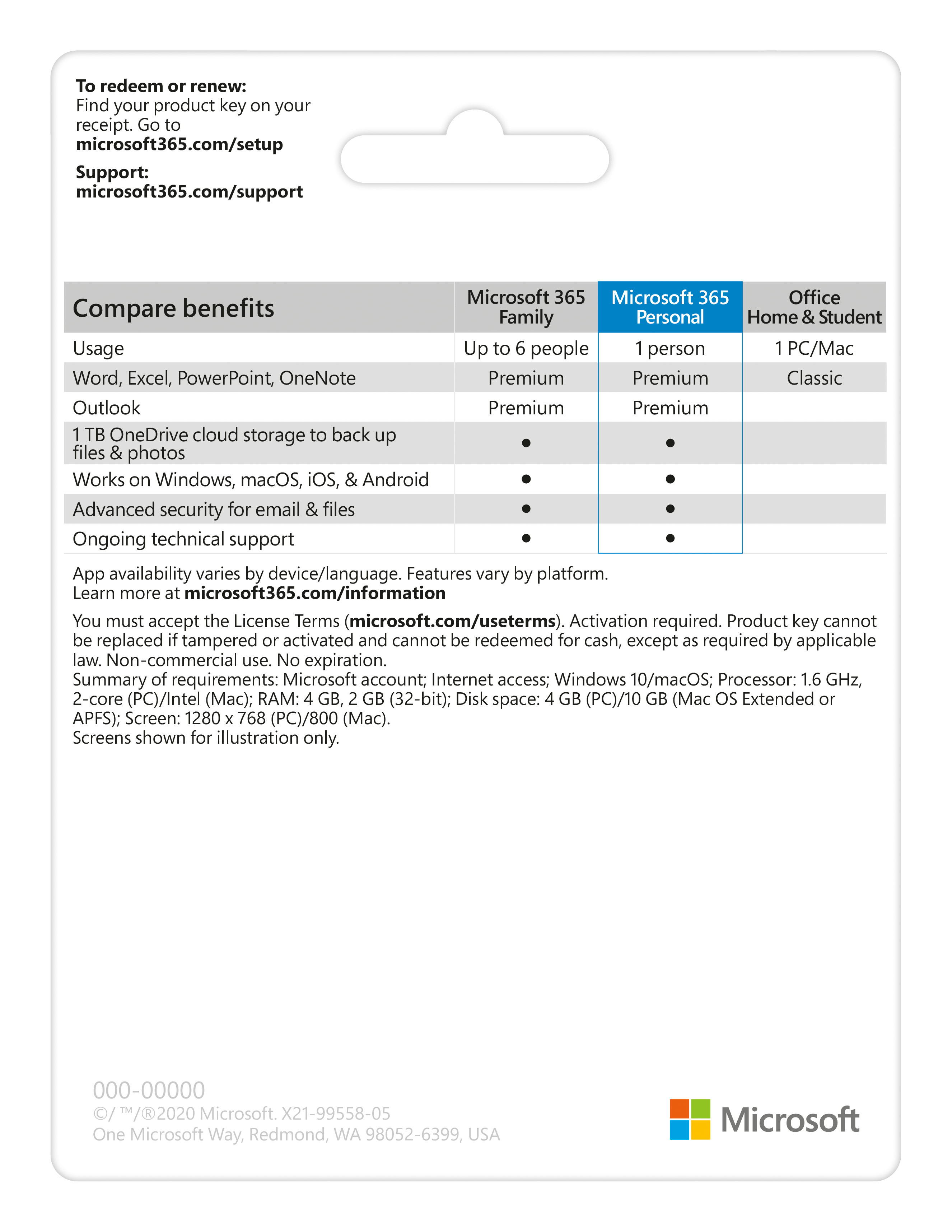 Hình ảnh Phần mềm Microsoft 365 Personal English APAC EM Subscr 1YR Medialess P8 (QQ2-01398) / P10 (QQ2-01896) - Hàng Chính Hãng