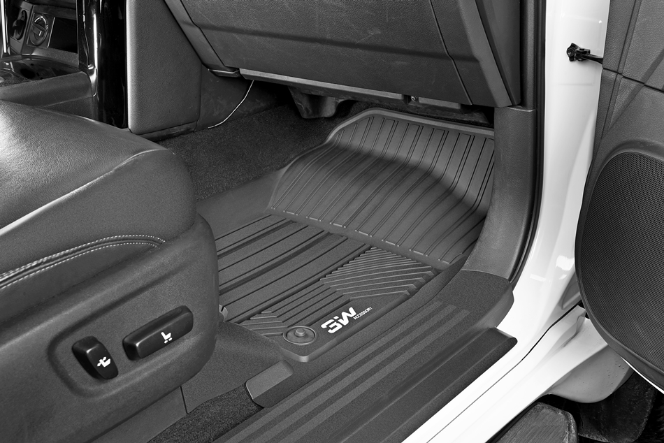 Thảm lót sàn xe ô tô TOYOTA TUNDRA 2013- đến nay Nhãn hiệu Macsim 3W chất liệu nhựa TPE đúc khuôn cao cấp - màu đen.,