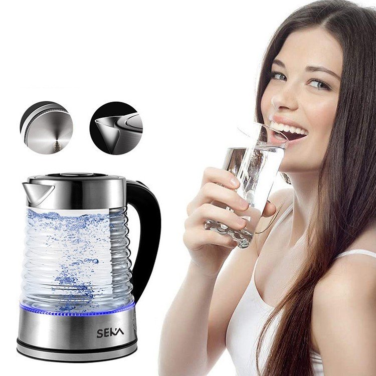 Ấm Siêu Tốc Thủy Tinh SEKA Dung Tích 2.2L Đun Siêu Tốc Tự Ngắt Khi Sôi hàng chính hãng