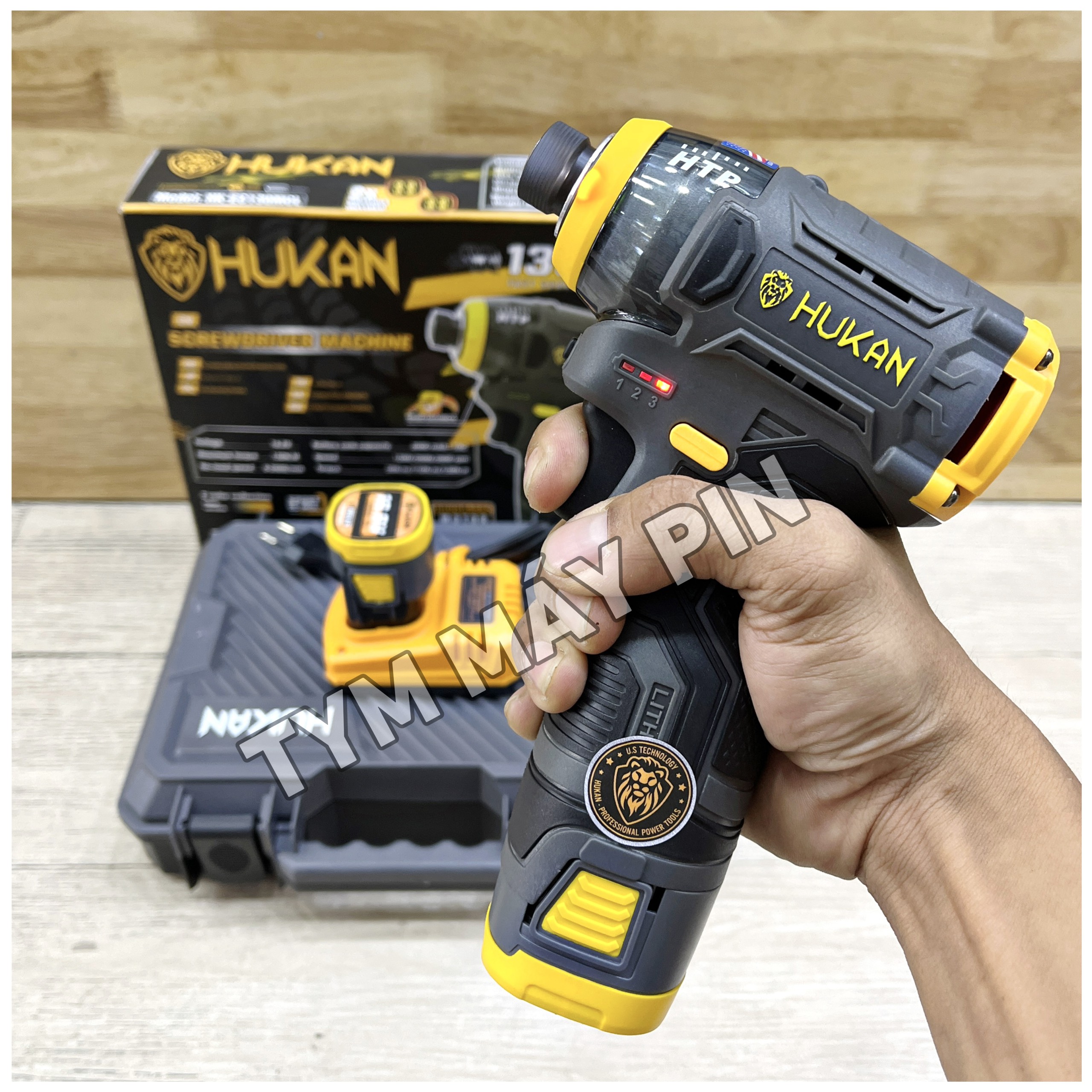 Combo 2 Bộ Khoan Và Bắt Vít Búa Pin 16.8v Hukan – pin 1.5Ah tiết kiệm – Tym Máy Pin
