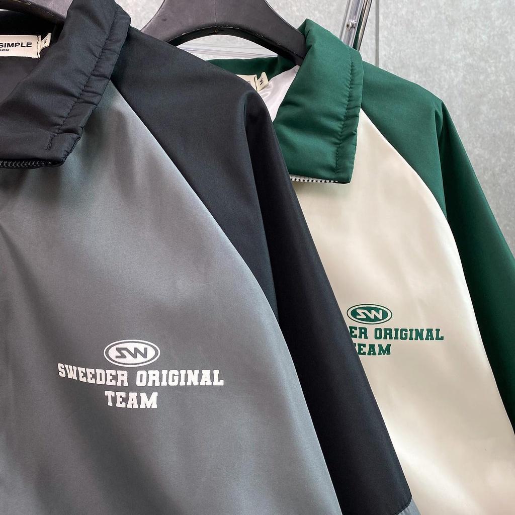 Áo Khoác SWEEDER Dài Tay Form Rộng vải Dù Hai Lớp Cao Cấp Unisex - Áo khoác bóng chày TEA OVERSIZENIU