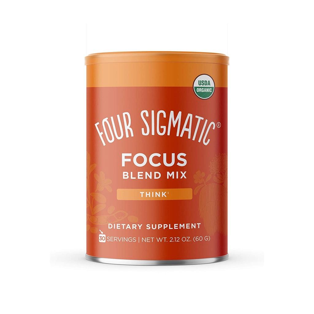 HỘP BỘT NẤM BỜM SƯ TỬ HỖ TRỢ TRÍ NÃO TẬP TRUNG - TĂNG HIỆU SUẤT Four Sigma Foods Focus Blend, Superfoods Adaptogen, 60g