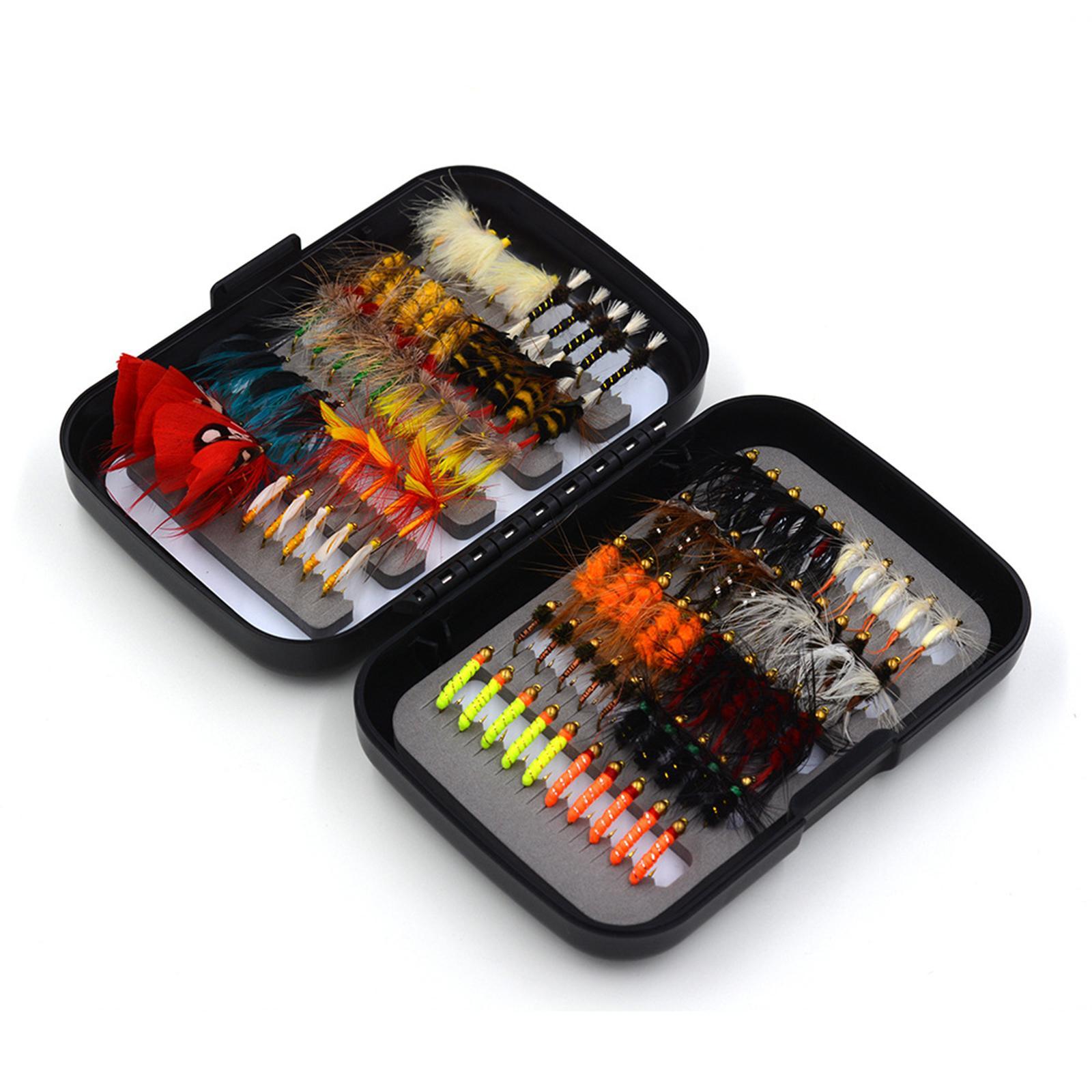 100Pcs Fly Fishing Flies Handmade with Dry\Wet Flies Fly Fishing Accessories