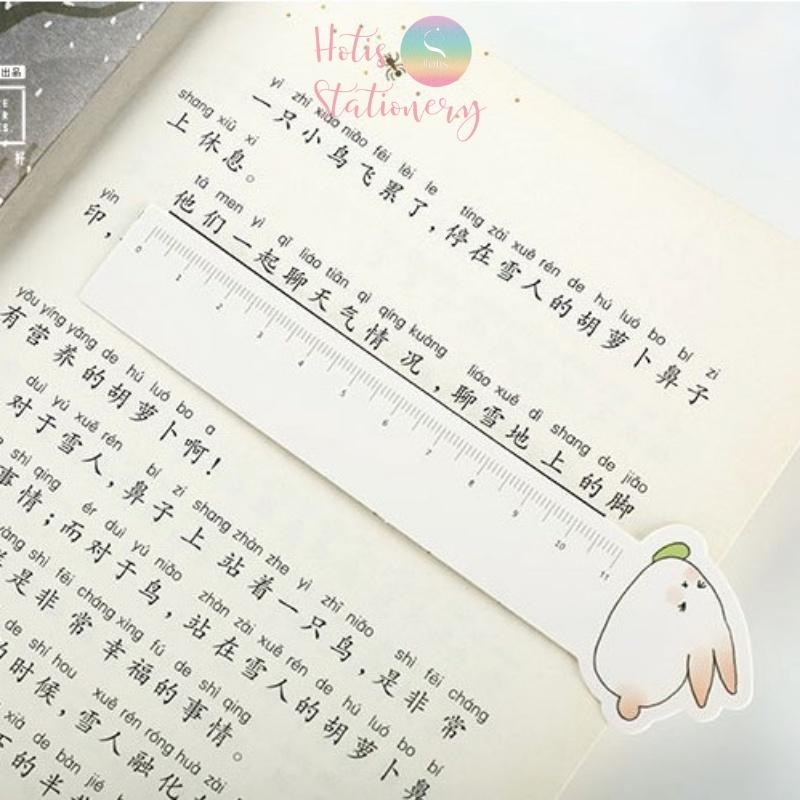 Bookmark thước kẻ đánh dấu sách hình thỏ kawaii - Hộp 30 thẻ, có tách set lẻ