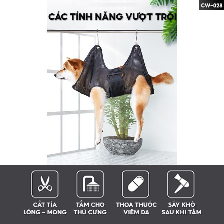 Túi Treo Hỗ Trợ Cắt Móng Chân Và Tắm Gội Cho Thú Cưng Võng Treo Spa Chó Mèo CW-028