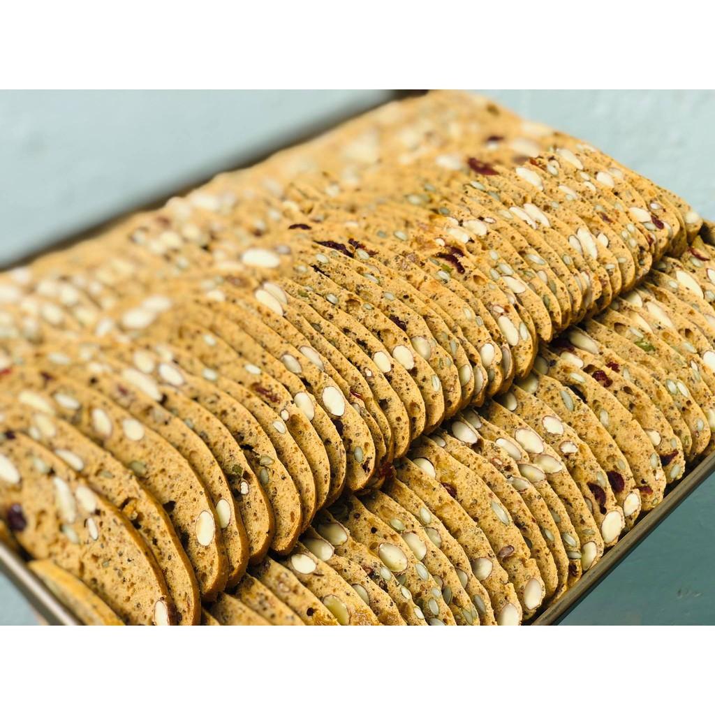 Bánh Biscotti Nguyên Cám 250gr - Bánh Ăn Kiêng Không Đường Vua Yến Mạch