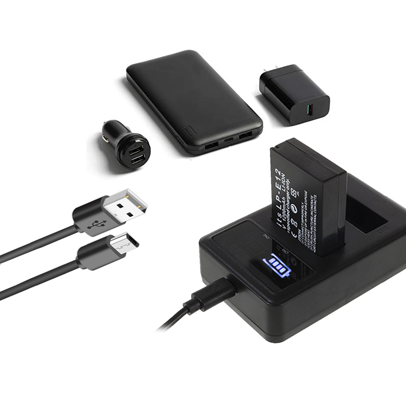 Vhbw Cavo USB 2-in-1 (Dati E Ricarica) Per Sony Alpha A5000, A5100, ILCE-5000/5100 - Nero