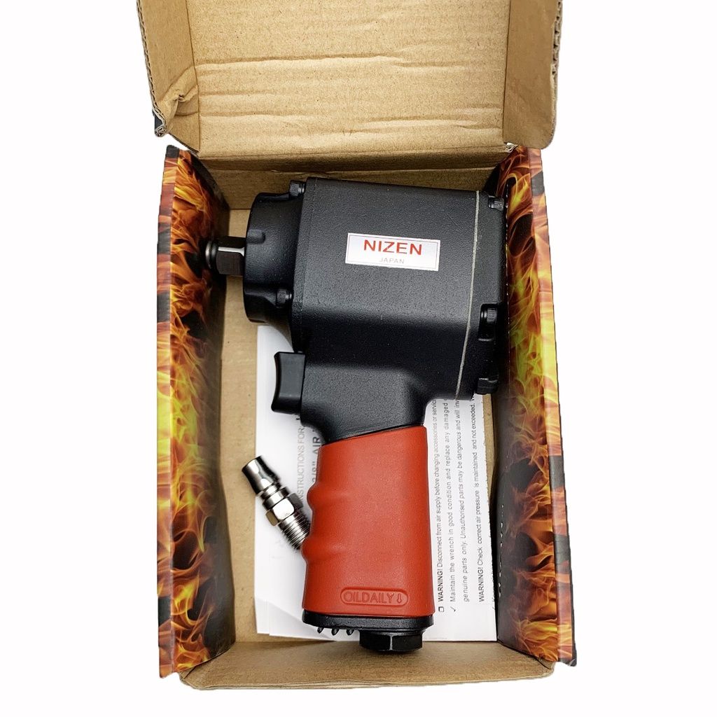 Máy bắn bu lông dùng hơi, Máy xiết bulong gầm dùng hơi 1/2" đen lùn - 90PSI