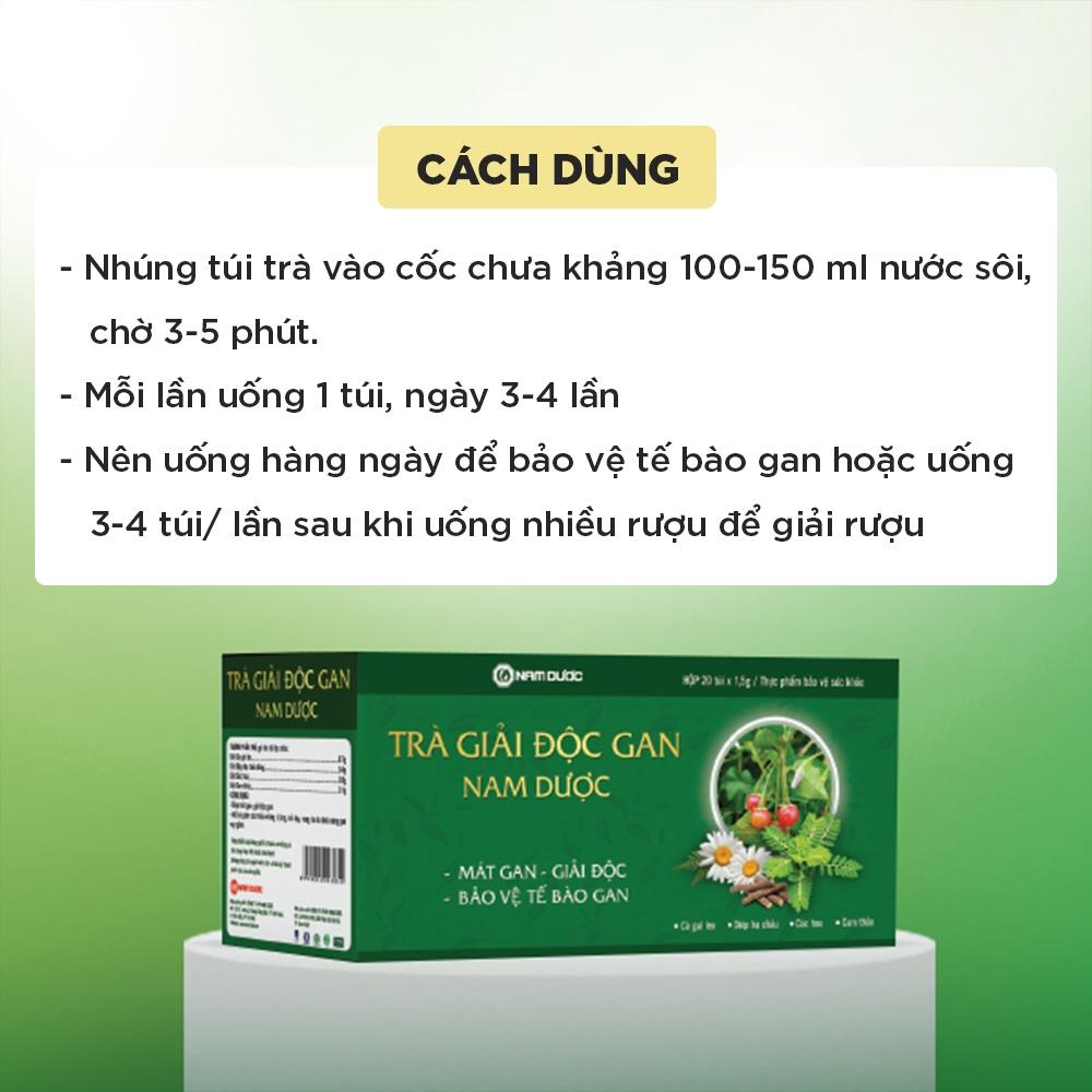 Trà giải độc gan Nam Dược (hộp 20 gói x1,5g) thanh nhiệt,giải độc,bảo vệ và tăng cường chức năng gan