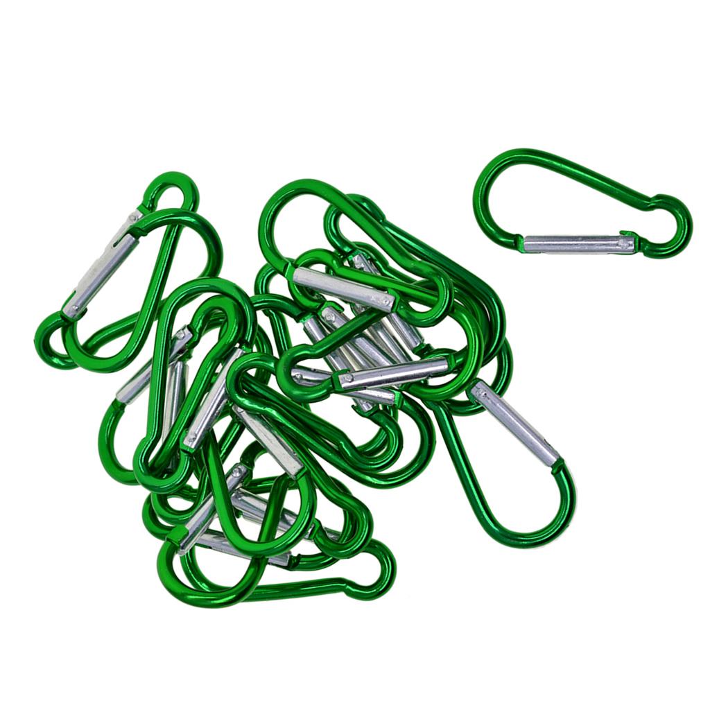 20x Carabiner Clip Key Holder Hiking Hook Lock Camp Camping D Shape