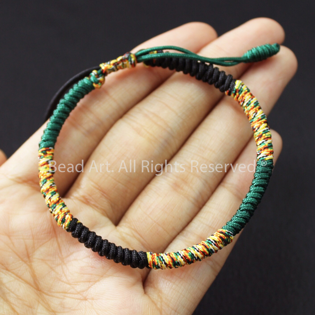 Vòng Tay Dây Ngũ Sắc Thắt Chỉ Màu Tibet Handmade , Hợp Mệnh Thuỷ, Mộc, Vòng Tay Phong Thuỷ, Chuỗi Hạt - Bead Art