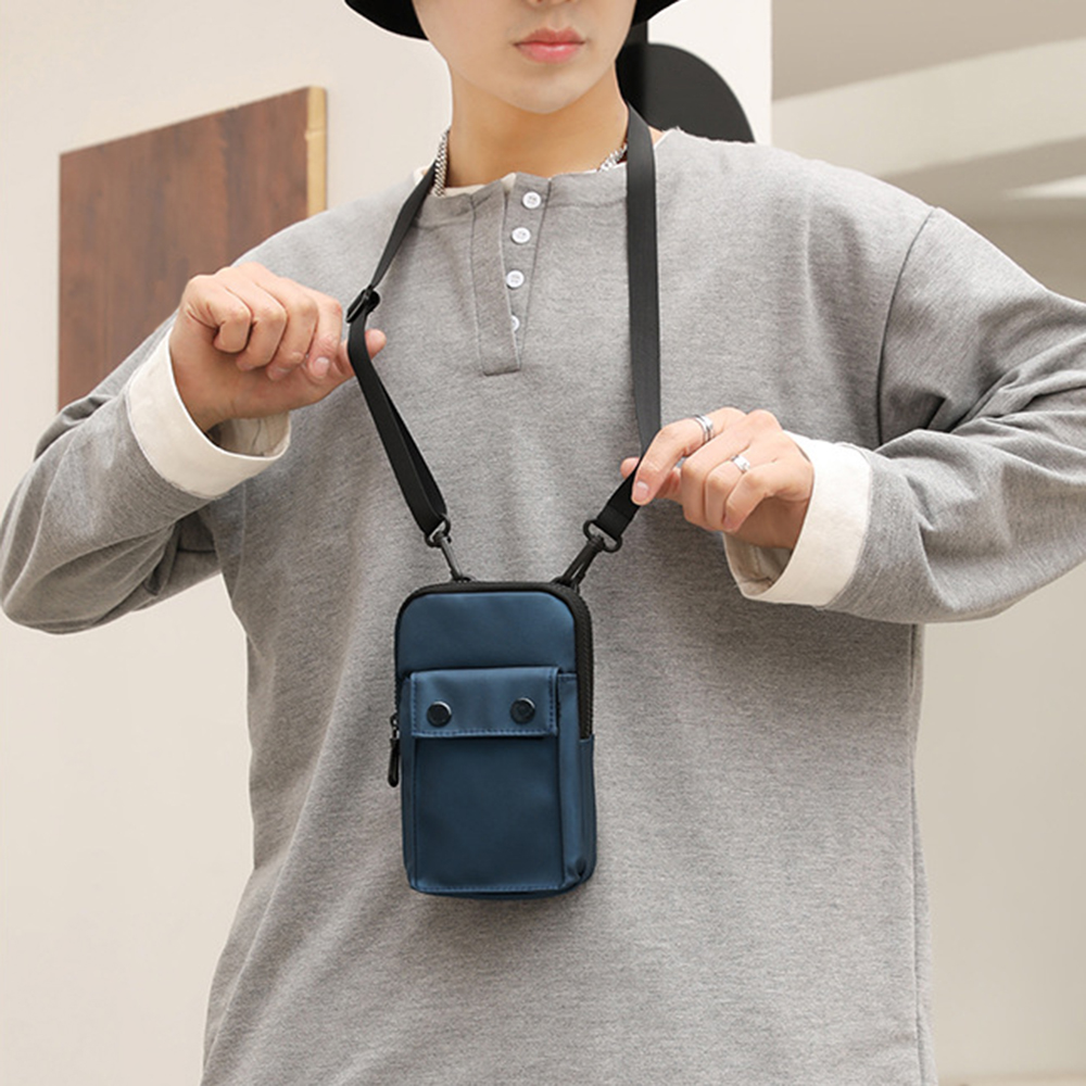 Túi Đeo Cổ Mini Bằng Nylon Chắc Chắn Đựng Điện Thoại Túi Tiền Cho Nam Kiểu Dáng Đơn Giản