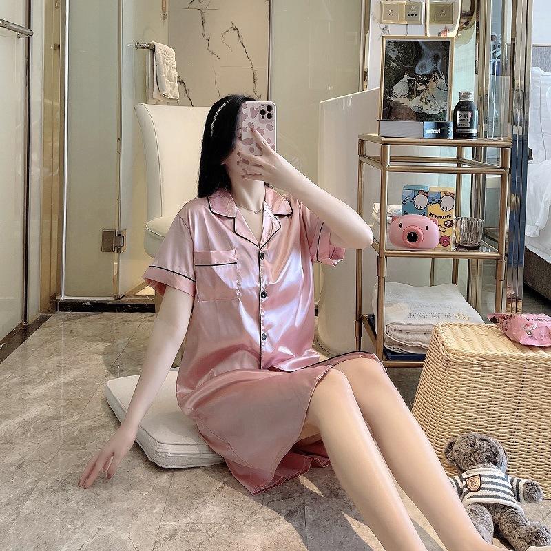 Đầm ngủ 2 dây lụa chất đẹp đồ ngủ đẹp váy ngủ phòng the gợi cảm QN001