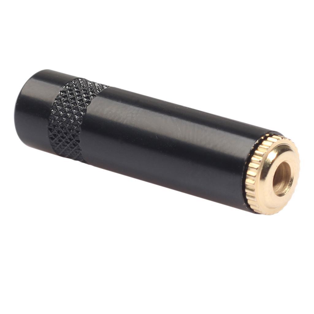 3.5mm Stereo   to 3.5mm Stereo   Adaptor Connector Female Plug Black