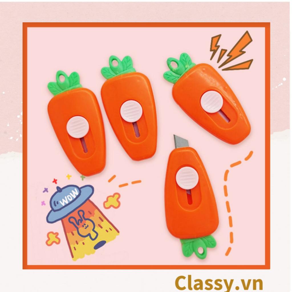 Dao rọc giấy Classy nhỏ gọn 7CM, hình củ cà rốt màu cam PK1214