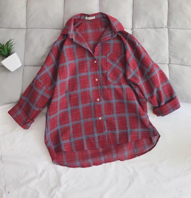 Áo sơ mi oversize caro