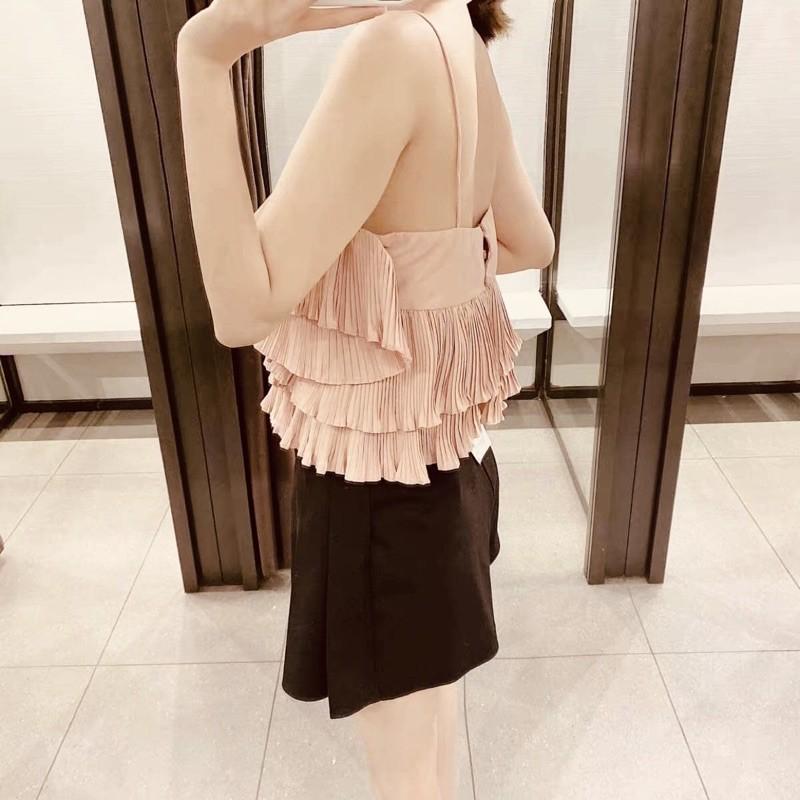 Áo 2s hồng xếp ly bèo ngực siêu xinh