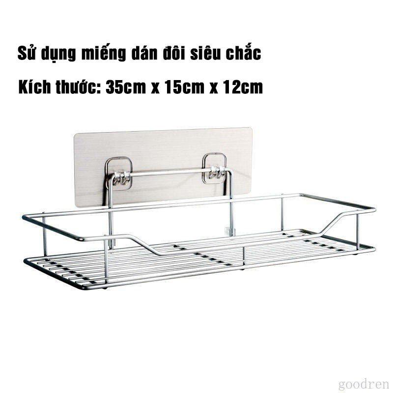 Kệ để đồ Nhà Tắm, Nhà Bếp Không Gỉ Dán Tường Siêu Dính Chịu Lực