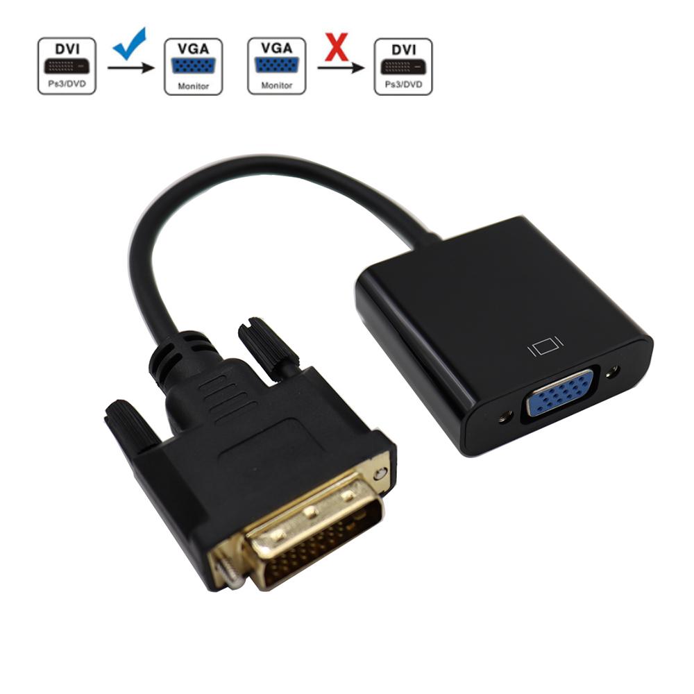 Full HD 1080p DVI-D DVI sang VGA Bộ chuyển đổi cáp video 24 1 25Pin sang 15Pin chuyển đổi cáp cho máy tính máy tính PC
