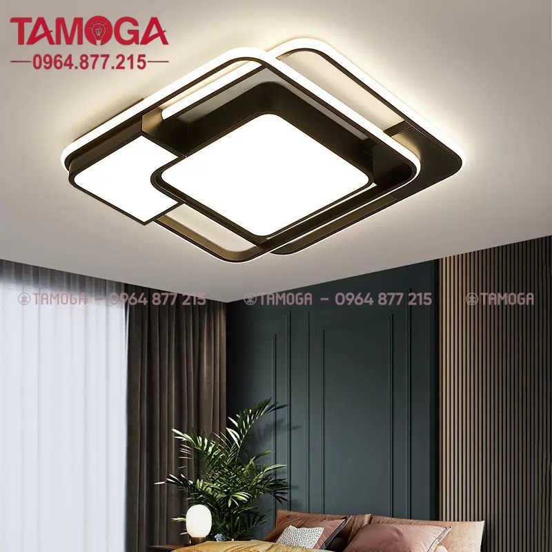 Đèn trần, đèn ốp trần vuông trang trí nhà cửa 3 chế dộ ánh sáng TAMOGA 1089