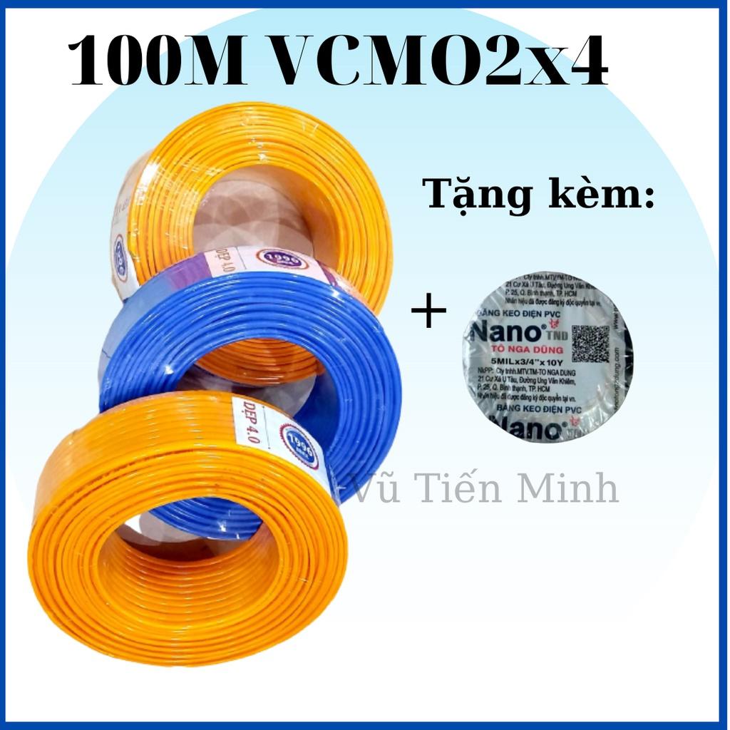 100M dây điện đôi 2x2.5 Vĩnh Thịnh lõi đồng 100% + Tặng kèm bút thử điện + băng keo điện