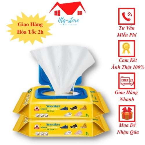 Khăn giấy ướt lau giầy thần thánh sneaker quick wipes gói 30 miếng siêu sạch, siêu trắng- khăn giấy ướt vệ sinh giầy.