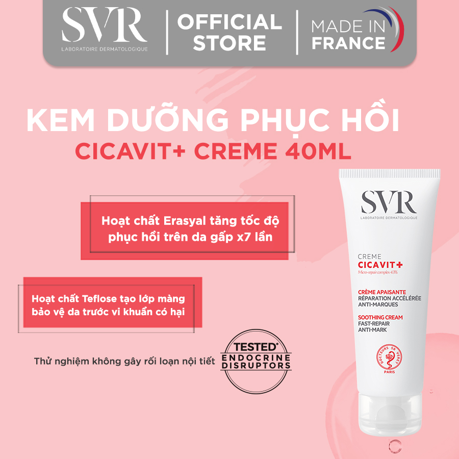Kem dưỡng làm dịu da kích ứng SVR Cicavit + Crème 40ml