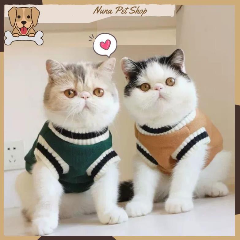 Áo gile phong cách cho thú cưng - Áo len cho chó mèo