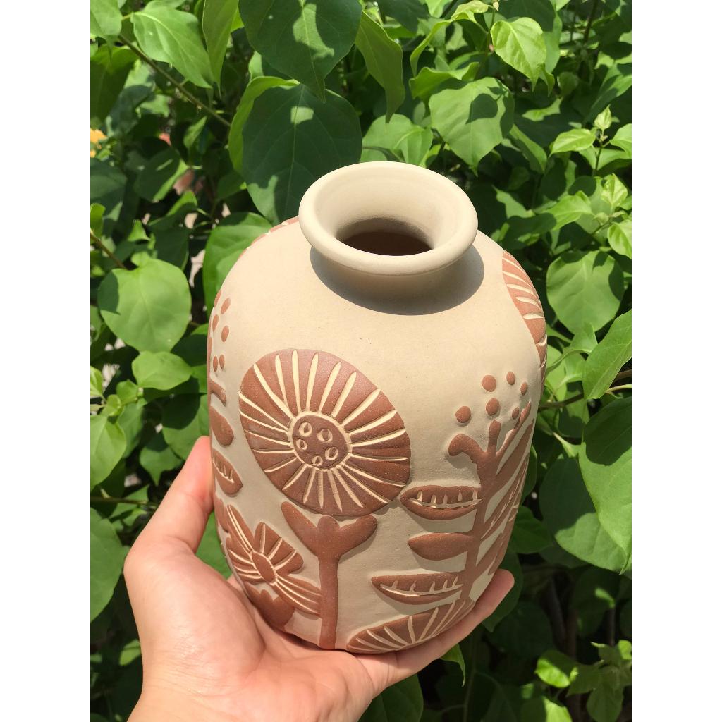 BÌNH HOA GỐM SỨ XUẤT KHẨU TRANG TRÍ DECOR BÌNH CẤM HOA XK26