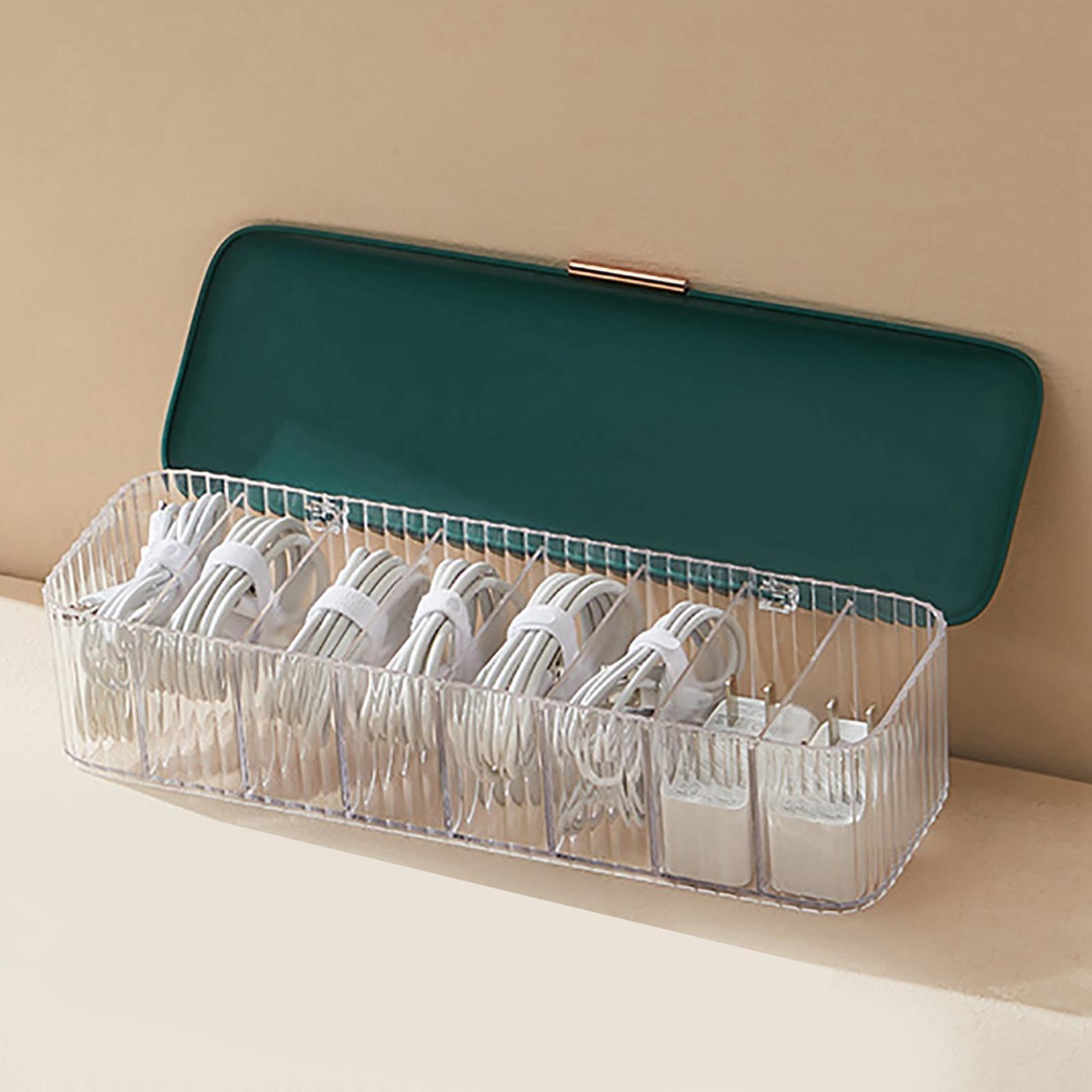 Electronics Organizer Boxes, 8 Capacity Charger Organizer, Cord Organizer Case , Data Cable Storage Box for Home, Office