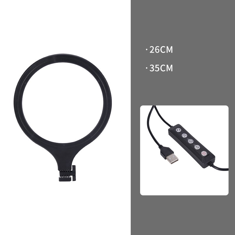 Led Bảng Tròn Ánh Sáng Đều 26/35Cm LiveStream Có Tay Ngang Kẹp Điện Thoại Đèn Live Fill Light Chỉnh Màu