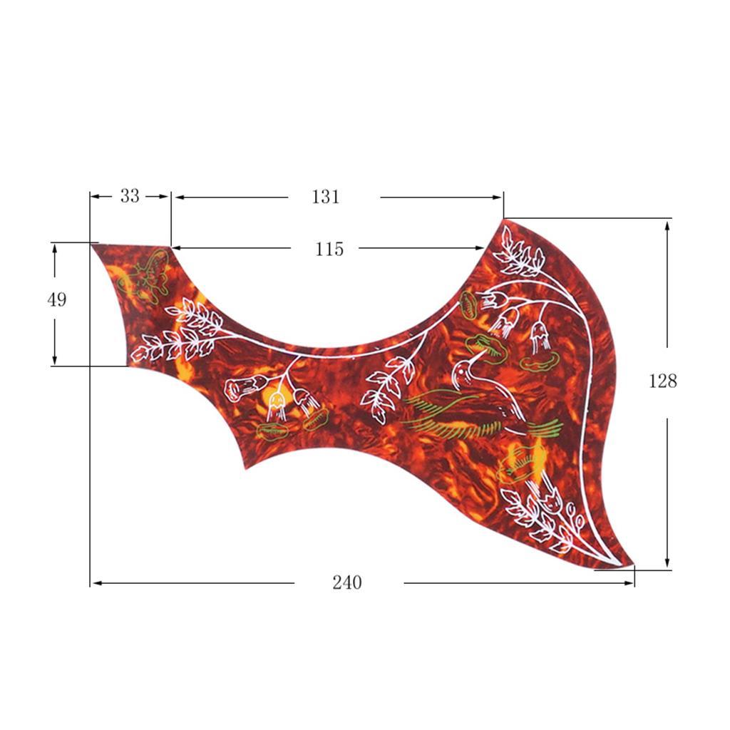 3X Left Handed Acoustic Guitar Pickguard Pick Guard Anti-scratch Plate Red